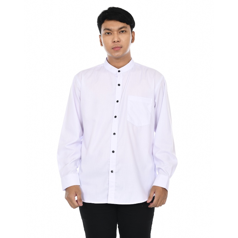 Kemeja Lengan PanjangPria Basic Polos Slim fit Formal  Kantoran Casual - DNA Sares