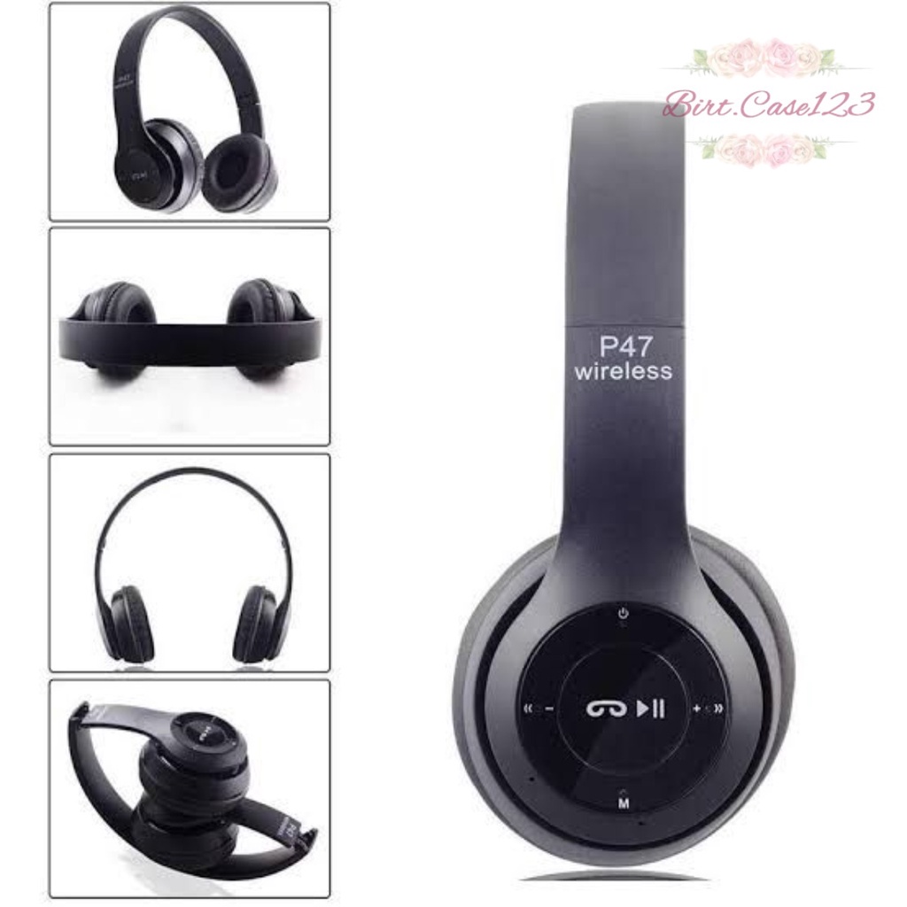 HEADPHONE BLUETOOTH P47 Headset Bando Gaming Lipat Wireless Audio Stereo Super Bass 5.0 EDR Travel BC6706