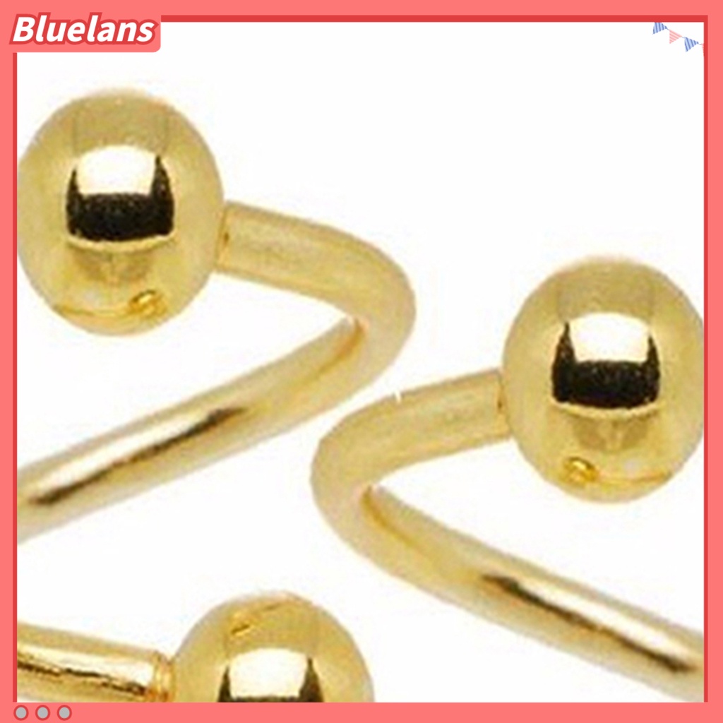 Bluelans 2 Pcs/1 Pair Nose Rings Punk Safe Material Stainless Steel Nose Ring Stud Hoop