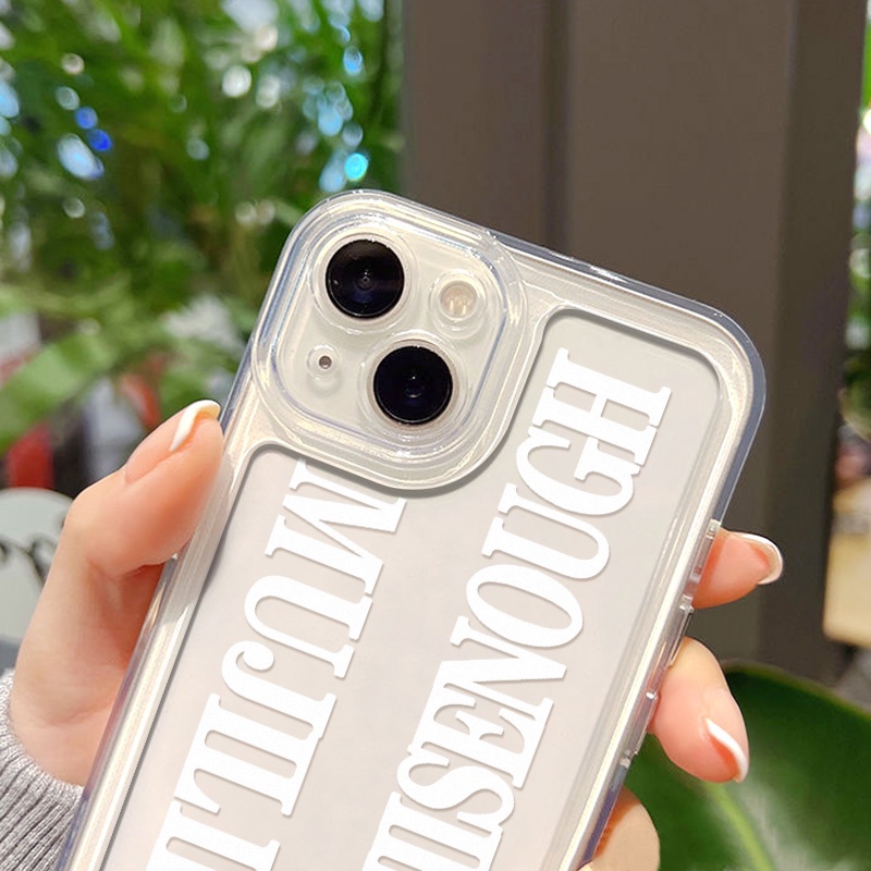 Soft Case TPU Transparan Motif Tulisan Inggris Untuk iPhone 14 13 12 11 Pro Max XS Max XR X 14 8 7 Plus SE 2020 2022