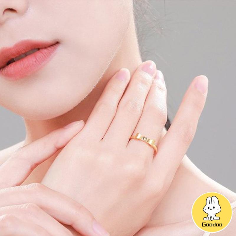 Busur Pembukaan Cincin Jari Telunjuk yang Dapat Disesuaikan Desain Niche Gaya Dingin Cincin Kelas Atas -Doo