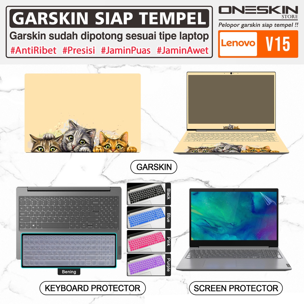Pelindung Keyboard Protector Lenovo V14 V15 ADA ARE IIL IKB IWL Warna Silikon Tpu Cooskin
