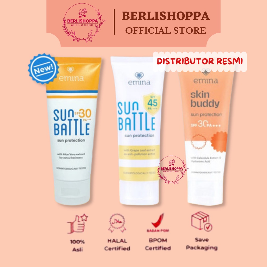 Jual EMINA Sun Battle SPF45 PA+++ 30ml / SUN Protection SPF30 PA