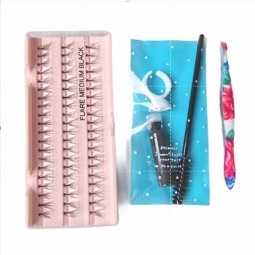 PAKET HEMAT KNOT Bulu Mata pinset ring mascara lem - Diy eyelash extension kit (RANDOM EYELASH)