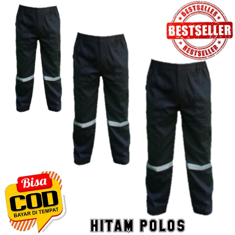 CELANA KERJA PROYEK WARNA HITAM POLOS/CELANA BENGKEL/Wearpack / Wearpack safety / Kemeja safety / Ba