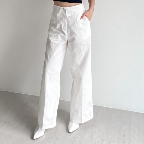 Peach Poppy REI Fold Pants Katun Premium - Celana Panjang Wanita Premium