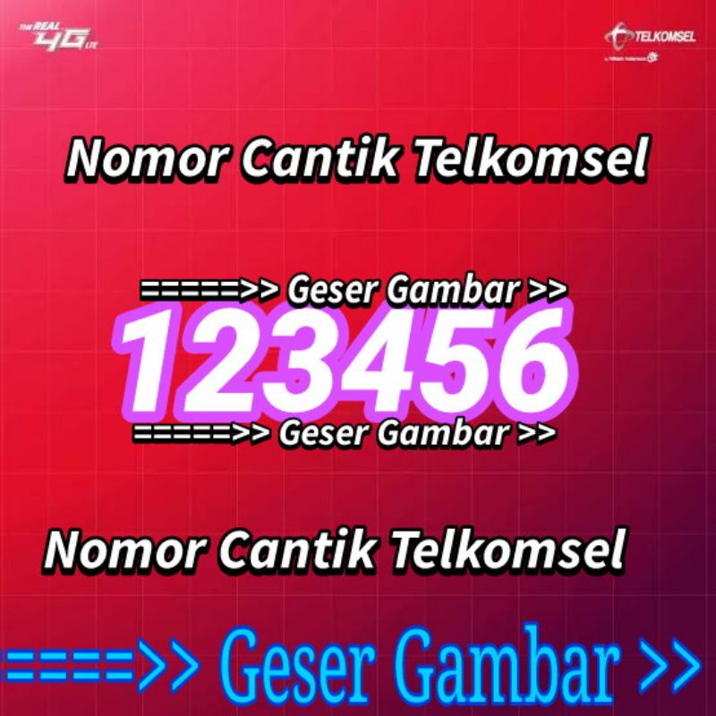 Kartu Perdana Telkomsel Cantik Super Urut 123456 Murah Meriah Combo Sakti