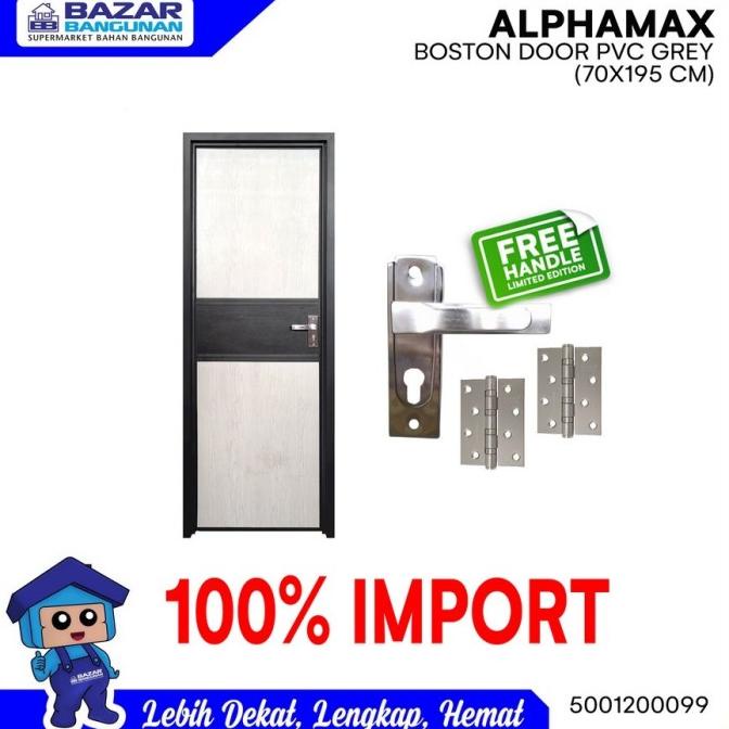 OZM-530 ALPHAMAX - PINTU KAMAR MANDI WC BOSTON DOOR PVC 70X195 GREY SDF8979UJ