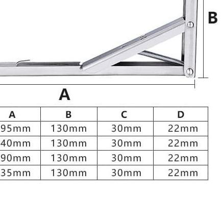 bracket engsel siku lipat 10" - siku meja lipat rombong - rak dinding