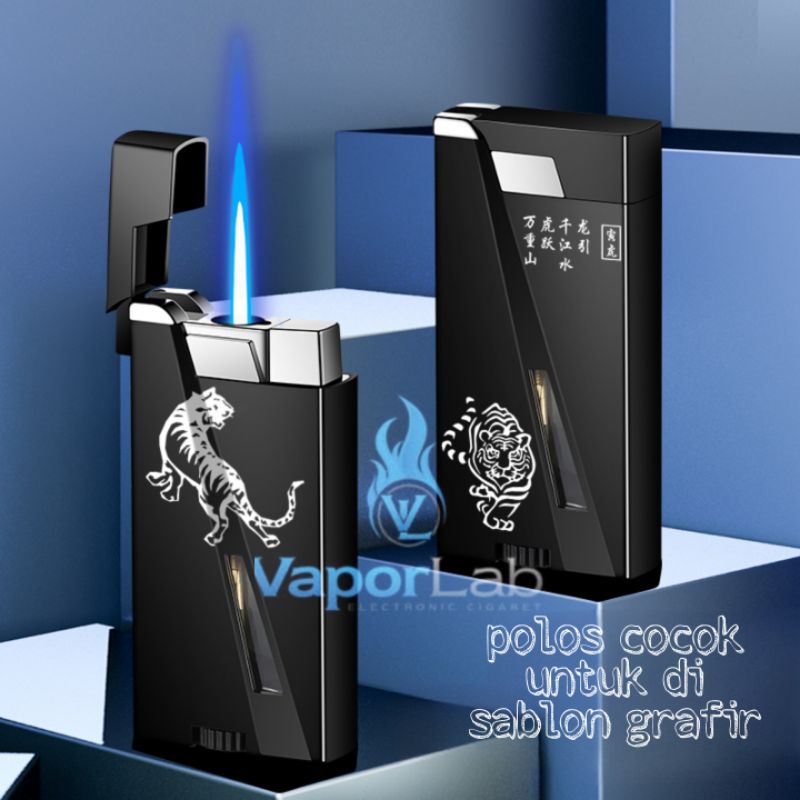 mancis korek api bara las elegant blue jet torch gift lighter polos murah