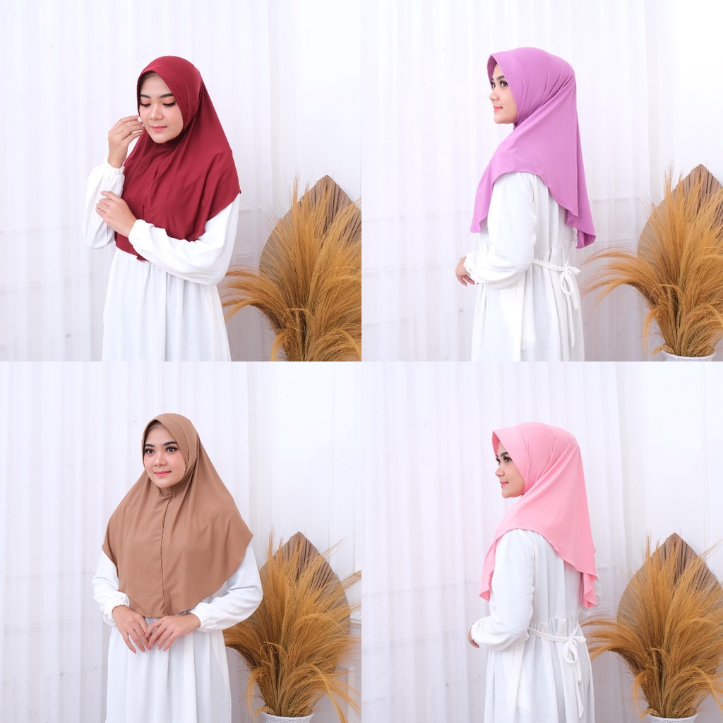 Hijab Bergo Sport Hamidah  Large Jersey Menutup Dada