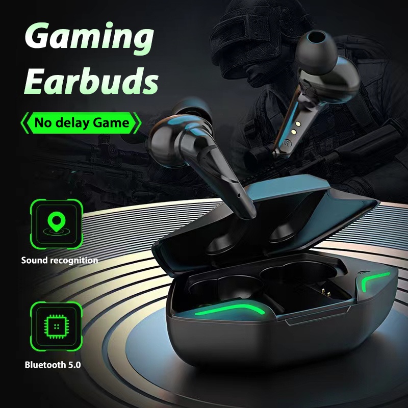 【COD】Viqoo TWS Headset Bluetooth Headset Gaming Earphone Nirkabel Bank Daya Stereo Bass Penuh-GS01