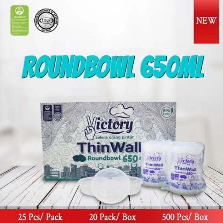 Thinwall Freshware 650 ML Bulat Makan Plastik Lunch Box/GOOD