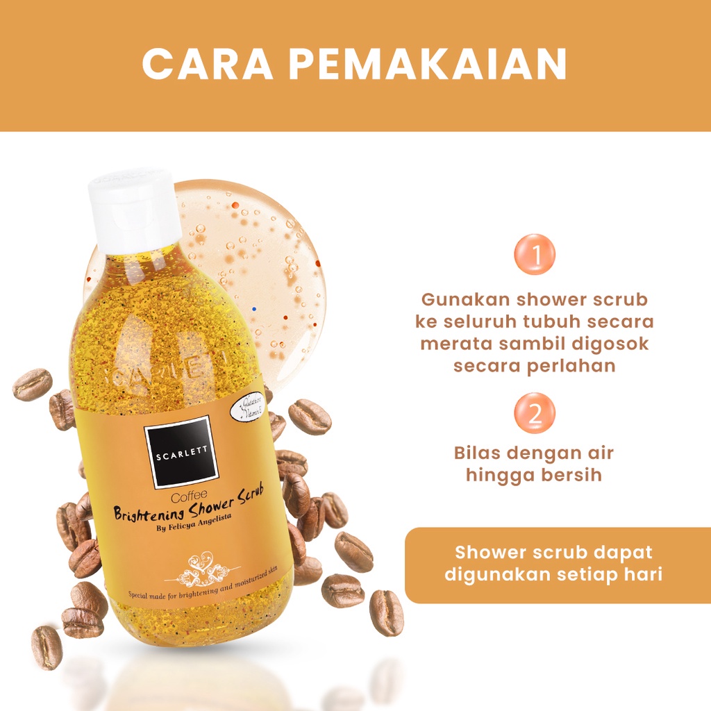 BISA COD Rumah Cantik Scarlett Whitening Shower Scrub Coffee