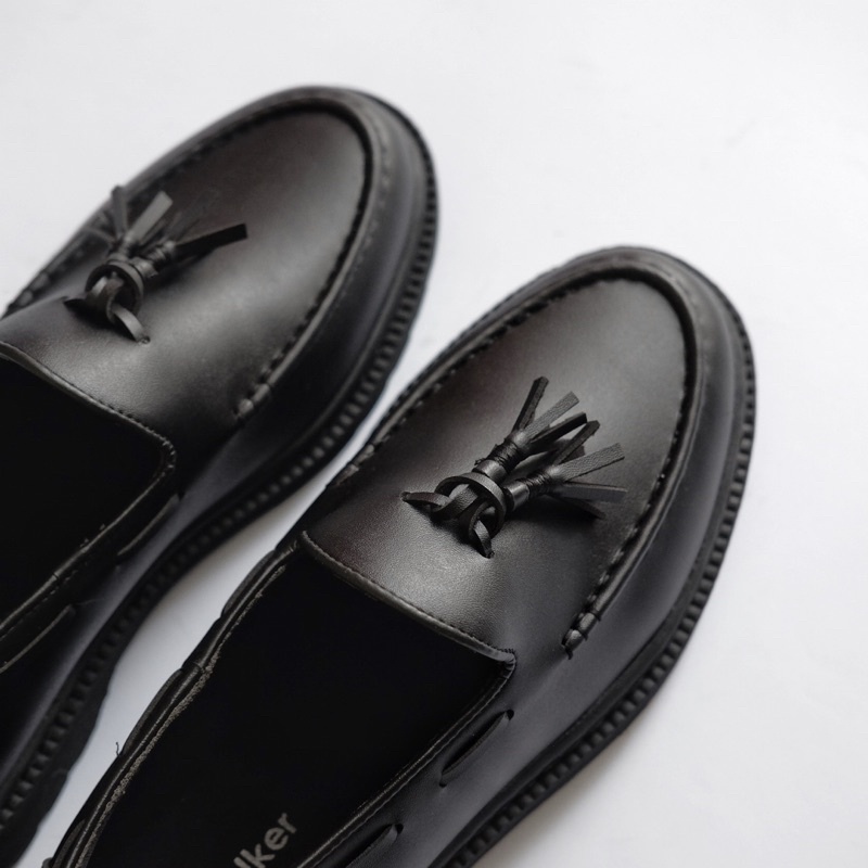 sepatu formal casual pria loris black by oxwalker pantofel kerja kantor