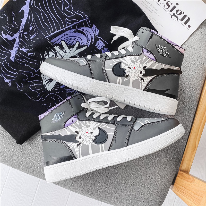 Anime Naruto Klasik Modern Sepatu Pria Jogging Sneaker Tinggi Uchiha Sasuke Cosplay Sports Lentur Cowok Dewasa Keren 214