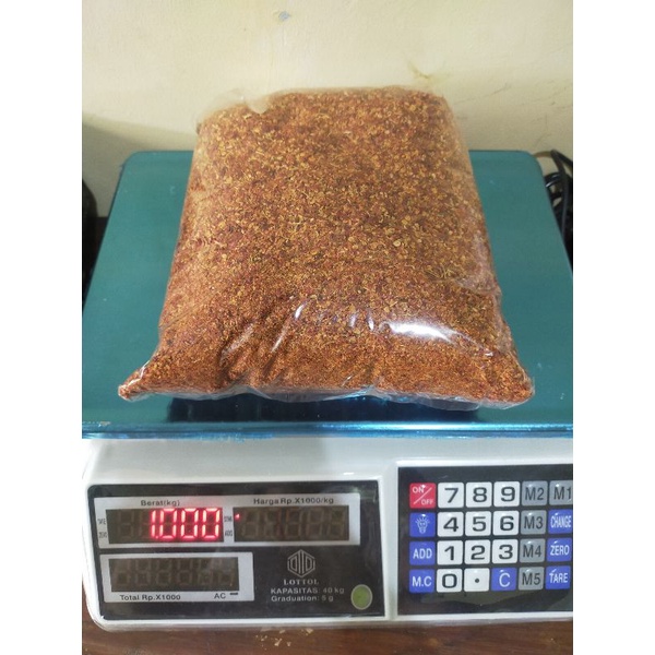 Cabe bubuk kasar 1 kg super pedas jeletot