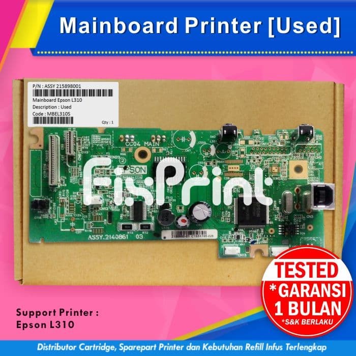 Main Board Printer Epson L310, Mainboard L310, Motherboard L310 Used