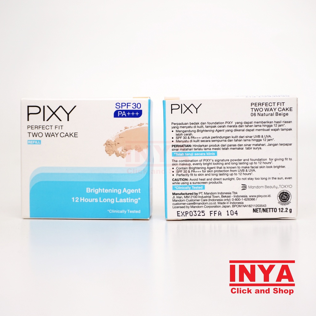 PIXY TWO WAY CAKE PERFECT FIT REFILL 06 NATURAL BEIGE 12.2gr - Bedak Padat - Compact Powder