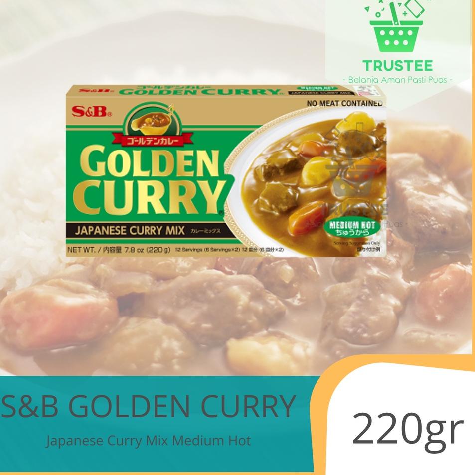 

Original S&B Golden Curry Sauce Mix MEDIUM HOT 220gr / Bumbu dapur saus kari kare import impor jepang pedas !