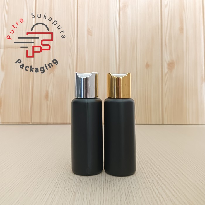 botol disctop 60ml hdpe hitam/botol presstop 60ml/disctop alumunium