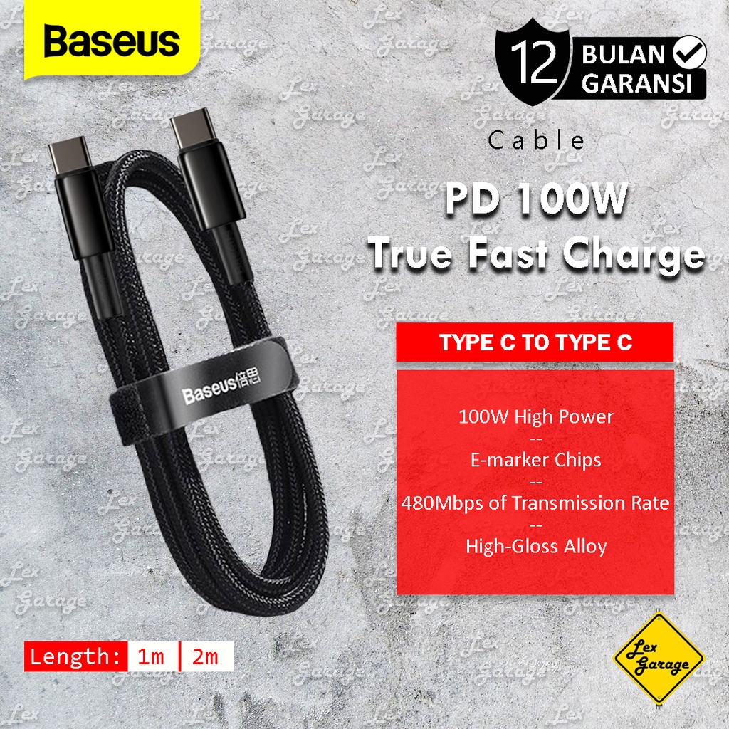 Kabel Data USB Type C to Type C Baseus Kevlar Cable PD 2.0 60W QC 3.0