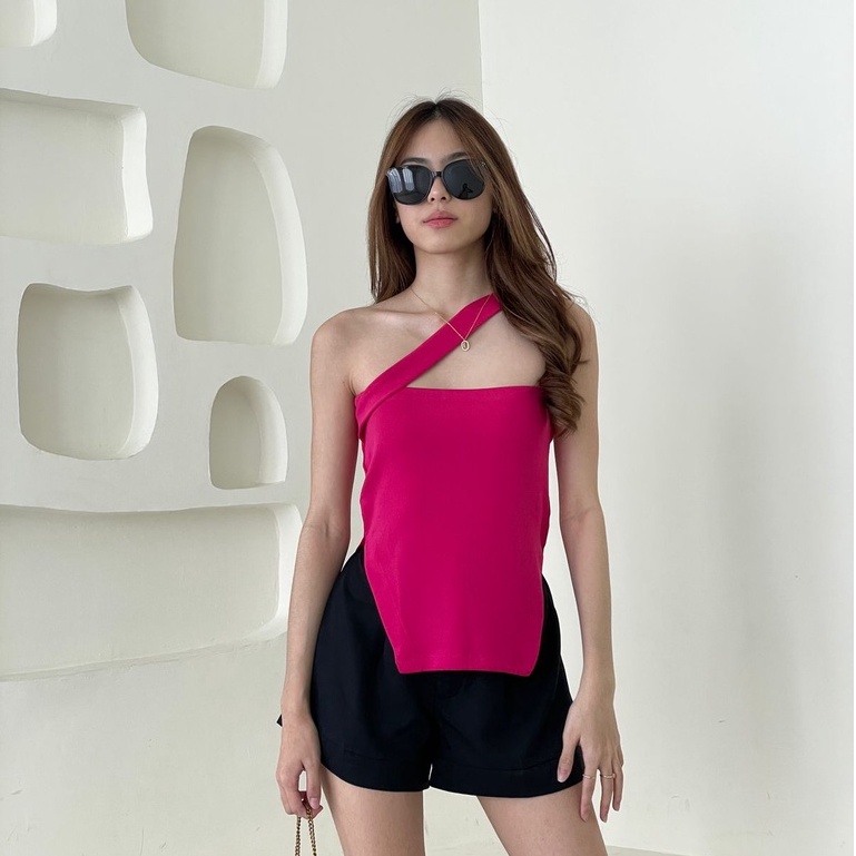 Rose Halter Top —— Ocha Wear | Premium Knit Wanita | Tanktop Camisole Side Cut Out | Atasan Murah Berkualitas