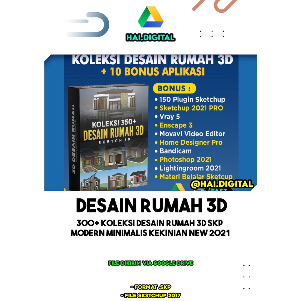 300+ Koleksi Desain Rumah 3d skp Modern Minimalis Kekinian New 2021