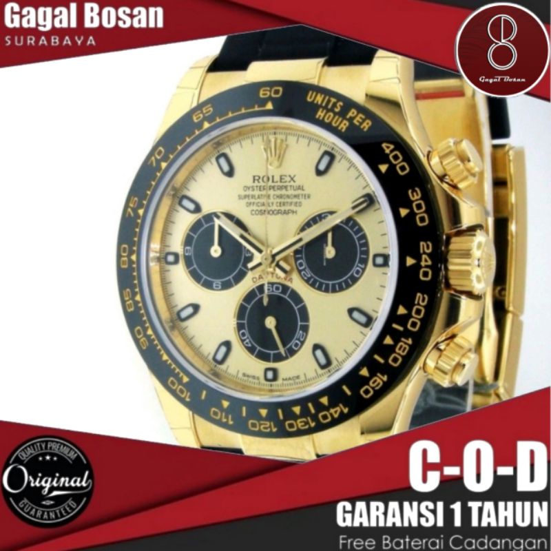 JAM TANGAN PRIA PREMIUM | Rolex Daytona Cosmograph 41mm | Original Garansi 1 Tahun