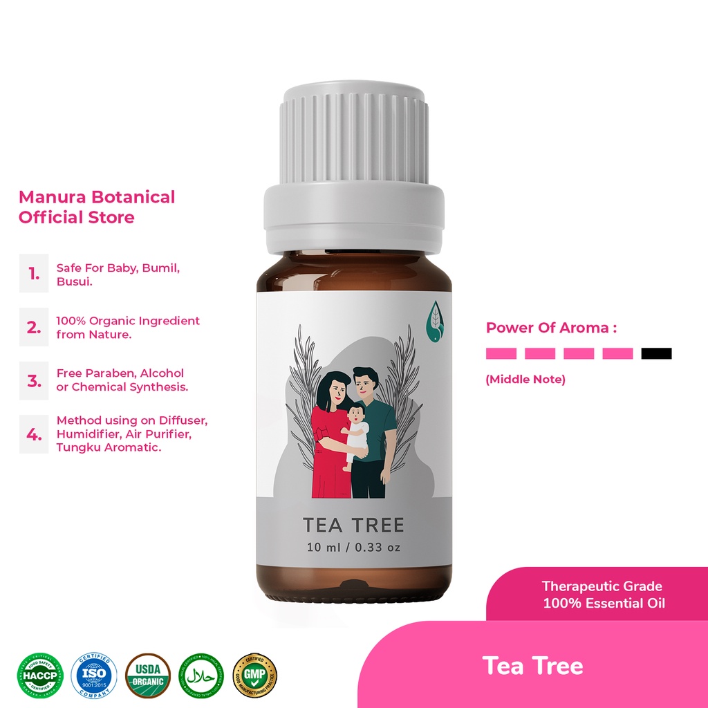 Manura Tea Tree Minyak Melaleuca Alternifolia Australia Therapeutic Grade