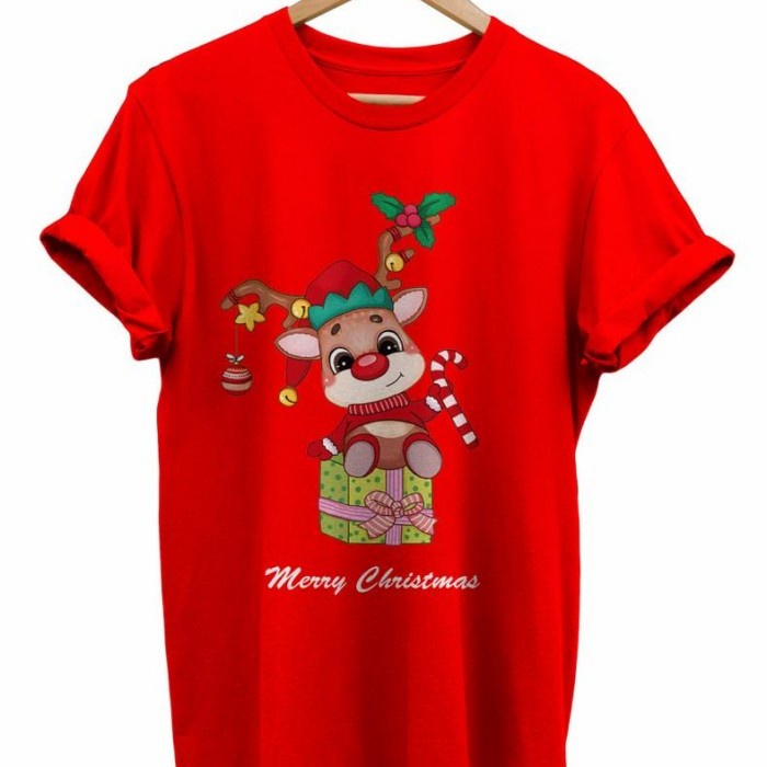 BAJU NATAL - KAOS NATAL DEER ANTLER - TSHIRT MERRY CHRISTMAS