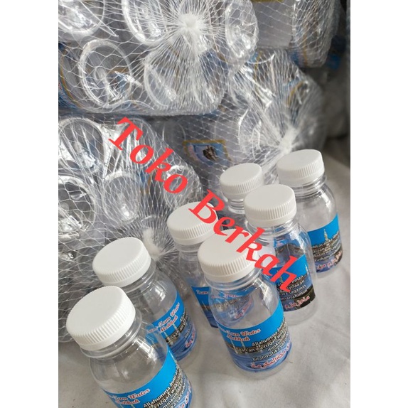 Botol air zam zam 80ml  dan 50 ml 1 pak isi 25 botol