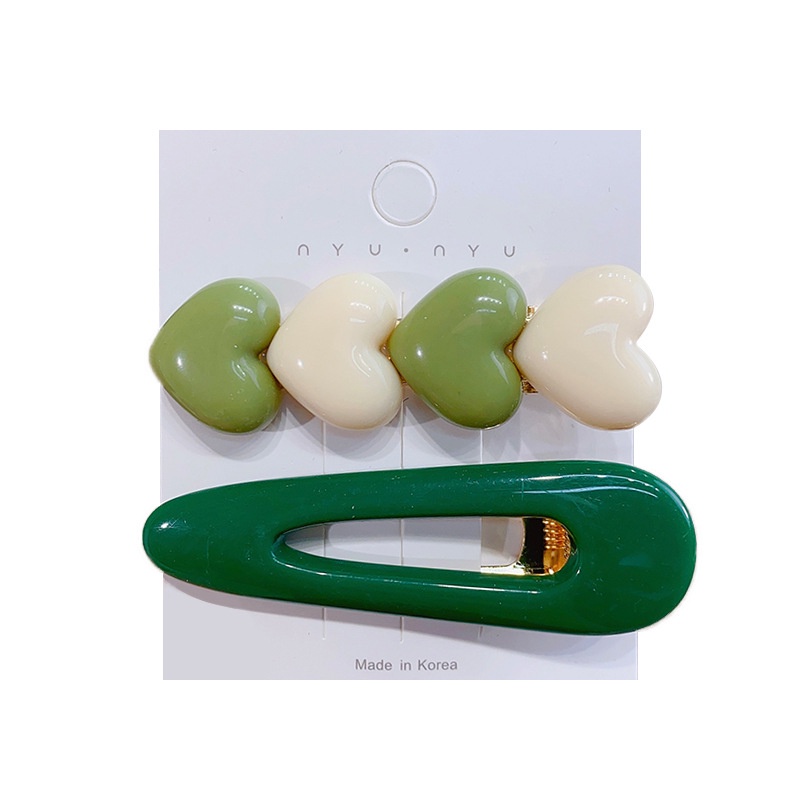 Mhang Set Jepit Rambut Bentuk Hati Bahan Resin Untuk Anak Perempuan