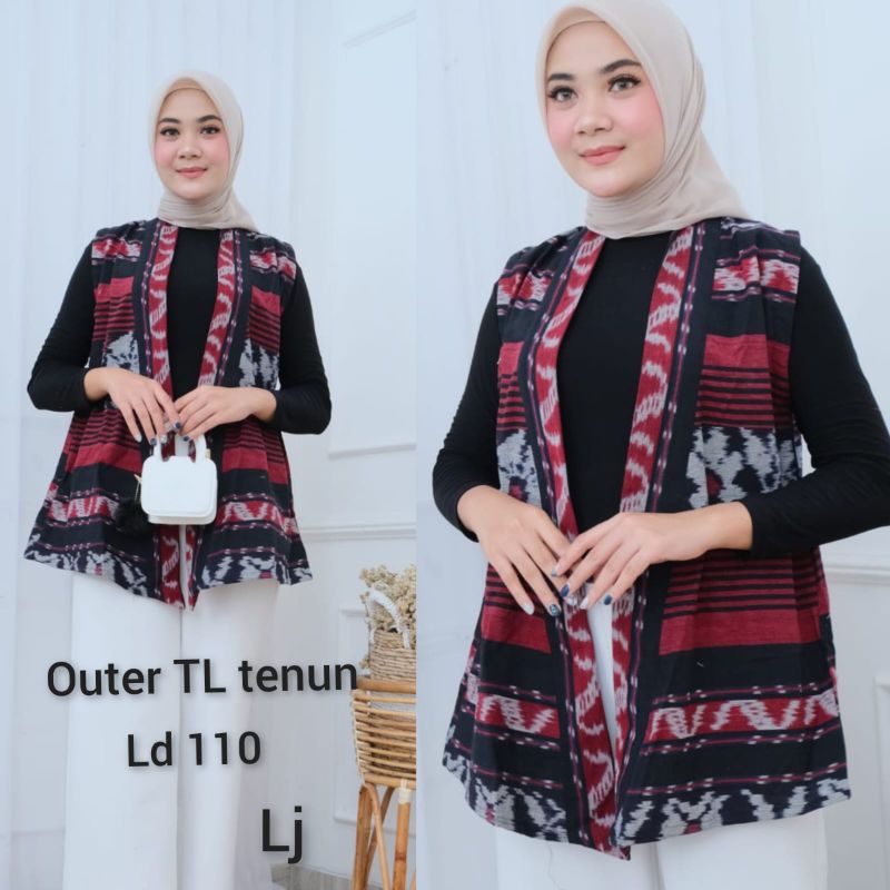 outer TL tenun ori tenun troso vest outer wanita