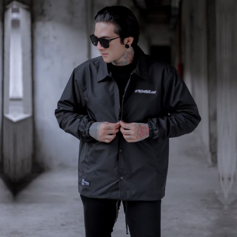 Jaket Coach Pria Indigo Genious Salvio Hexia Big Size Distro Original Termurah Cewek Cowok Wanita Unisex Keren Windbreaker Hitam Jepang Ukuran Besar Waterproof Apparel Parasut Vintage Olive Clothing