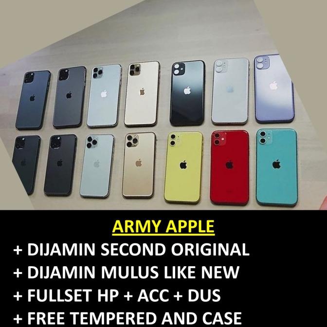 [ Hp Bekas / Second ] Second Iphone 11 256Gb-128Gb-64Gb Black Green Purple Red White Yellow - Handph