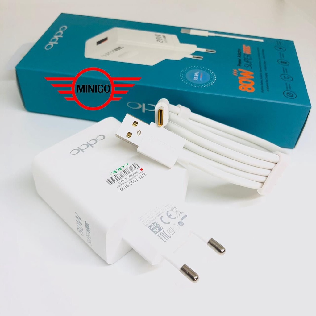 Charger Casan Cas Oppo Reno9 pro 2023 A92 A33 A52 A53 A54 A55 Reno 4F 80W Fast Charging Tipe TYPE C dan MICRO-USB