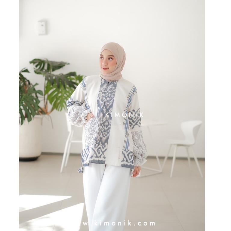 "PDJ.18Oc22ᴵ" BAJU TENUN KIMONIK (KIVALACE BROKEN WHITE)