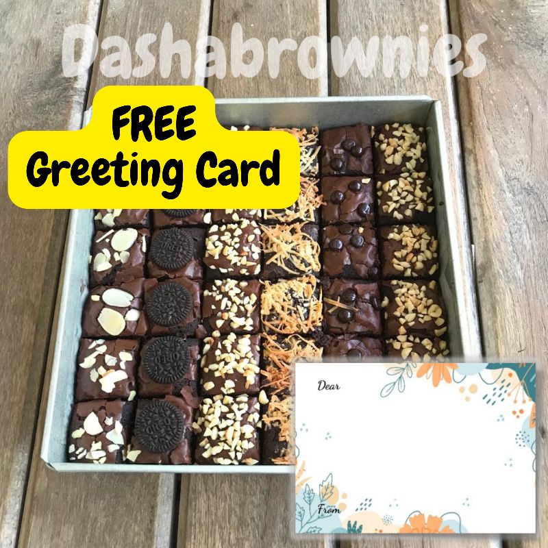 

Dasha Fudgy Brownies Shiny Crust Dark Chocolate sekat ukuran 20x20 cm isi 36 pcs