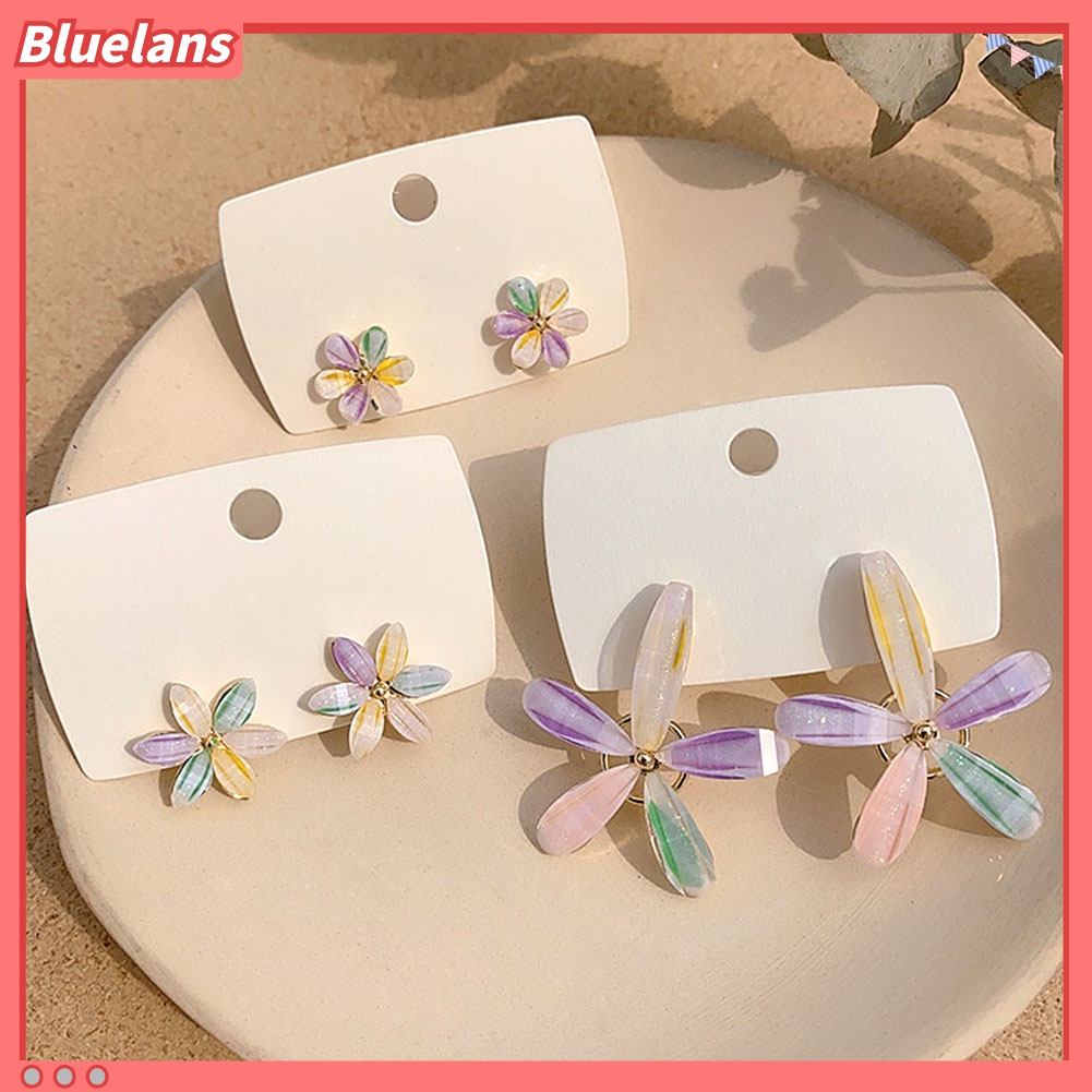 Anting Stud Bentuk Kelopak Bunga Butterfly Warna-Warni Untuk Wanita