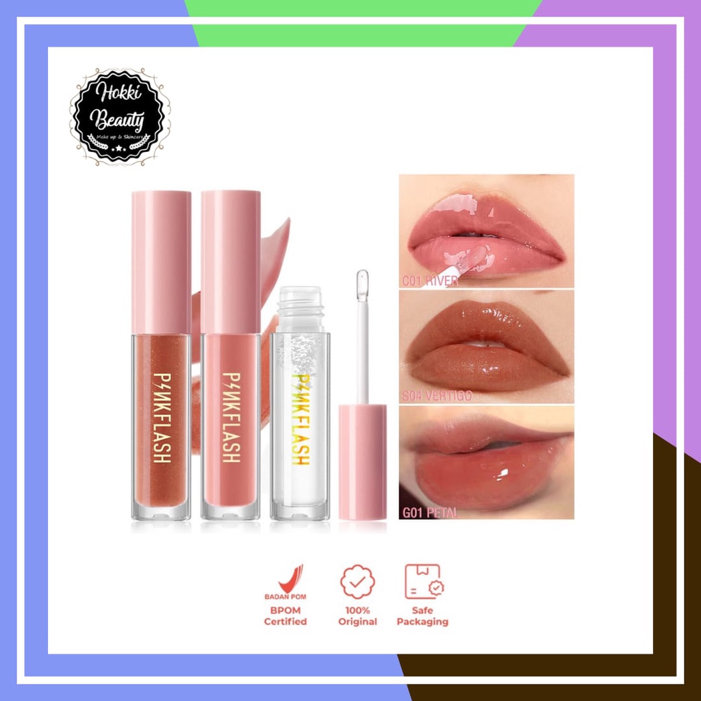 PINKFLASH (L02) OhMyPinkflash OhMyGloss High Shine Lip Gloss Lipstik