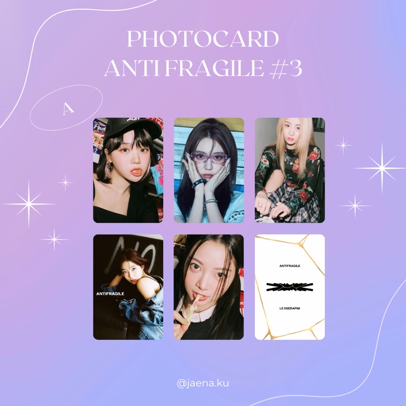 [LE SSERAFIM] PHOTOCARD ANTI FRAGILE MIDNIGHT ONYX LE SSERAFIM ‼️BACA DESKRIPSI‼️