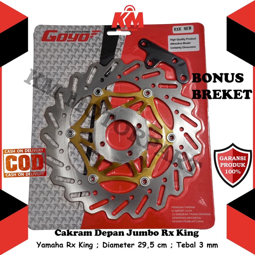 Cakram Depan Jumbo Rx King RxKing Piringan Rem Discbrake Bonus Breket 4 Lubang Baut