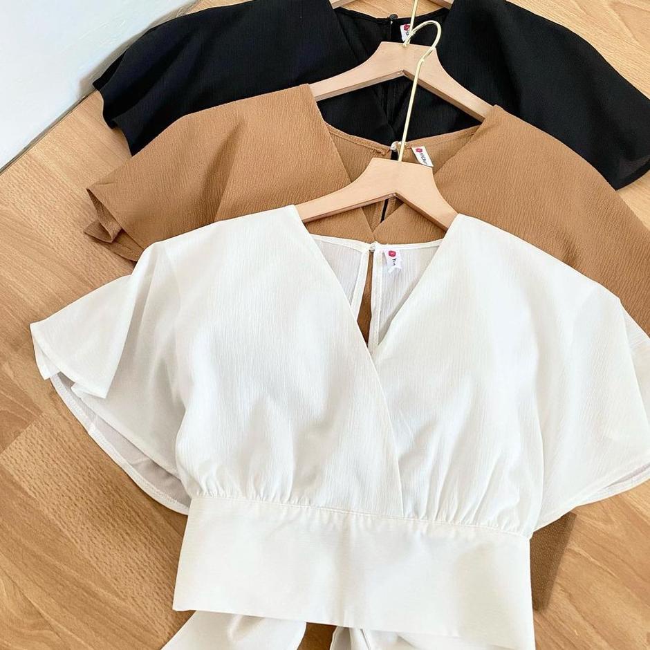 Sale BOW BACK CARDIE OUTERWEAR ROMPI LENGAN PENDEK BATWING TALI PITA CARDIGAN WANITA REMAJA MUSLIM P