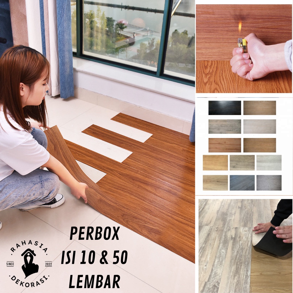 (TERMURAH) PERBOX Lantai Vinyl Stiker Kayu Premium High Quality TERMURAH