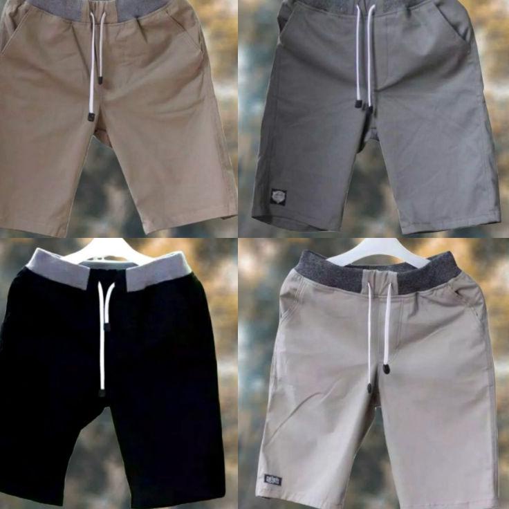 Diskon VHTGY Celana Pendek Pria Cowok Chino Rip Karet Pinggang Kolor Chinos Katun Premium Cino Abu G