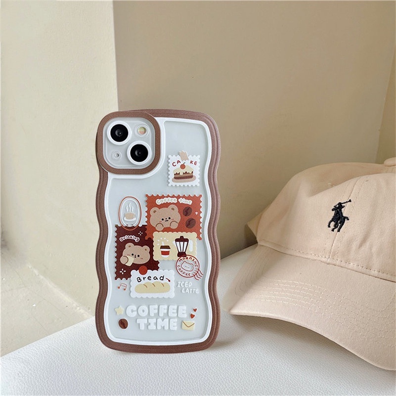 Soft Case Silikon Transparan Motif Kartun Beruang Untuk iPhone 14 13 12 11 Pro Max X Xr Xs Max 8 7 6 6s Plus