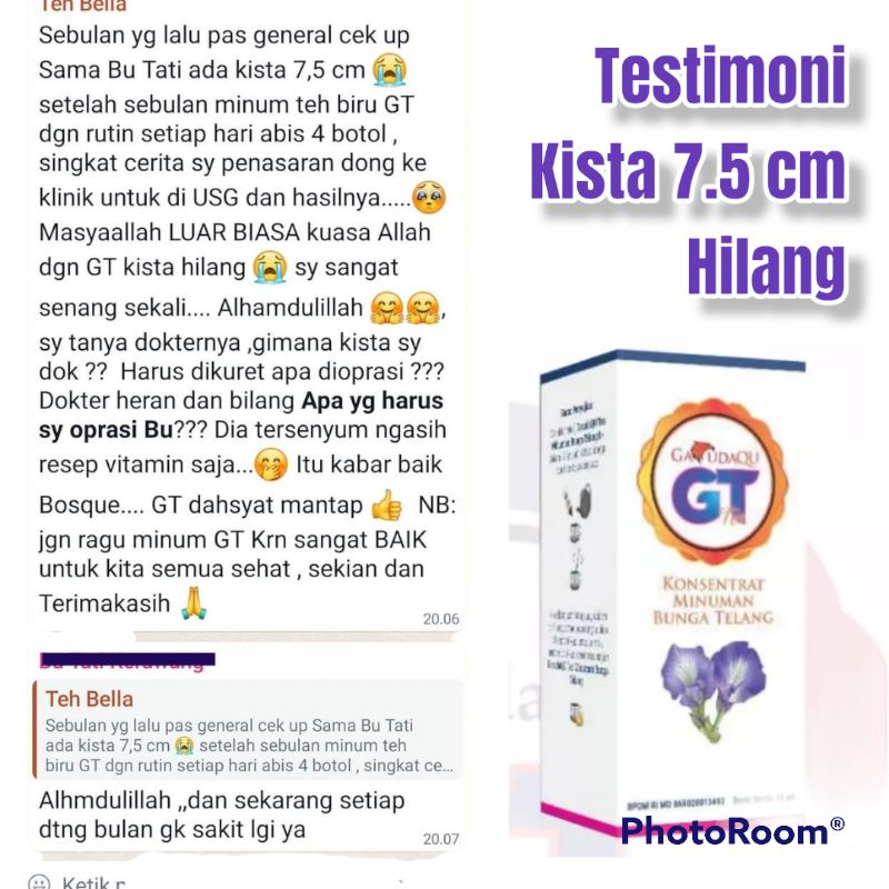 Konsentrat Minuman Bunga Telang 15 ml 300 tetes Original Garudaqu GT