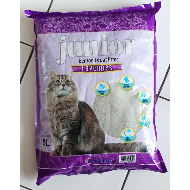 junior pasir kucing gumpal wangi 5 liter