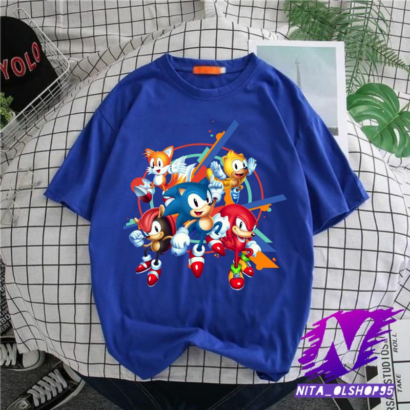 baju anak sonic kaos anak sonic adv game the movie gratis nama bahan premium